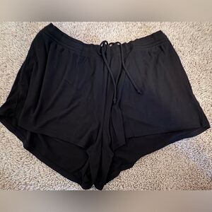 Skins Black Ribbed Sleep Shorts
